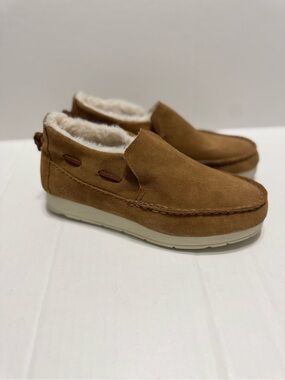Sperry Top-Sider Moc-Sider Tan Suede Faux Fur Lined Moccasins Womens Size 6